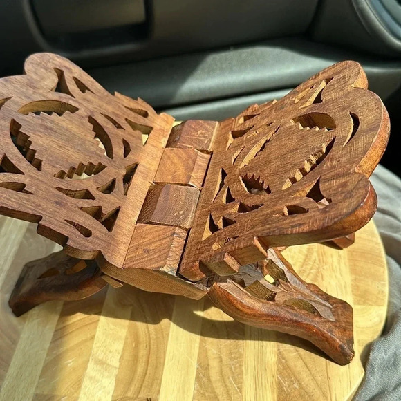 Hand Carved Wooden Folding Book
Rest Stand Holder with Intricate Carvings - Picture 2 of 7